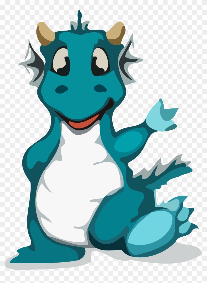 Dragon Hello Clipart Png - Cartoon Image Of Fire Breathing Dragon Transparent Png #2623190