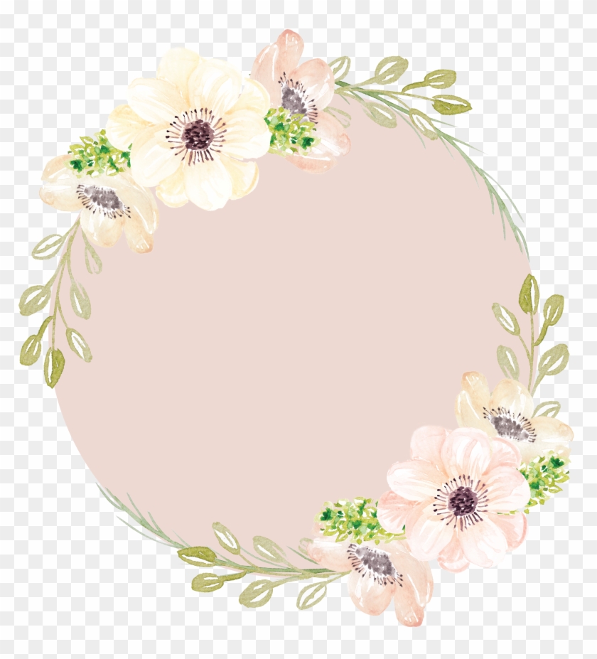 Pink Watercolor Garlands Flowers Painting Hand-painted - Floral Design Clipart