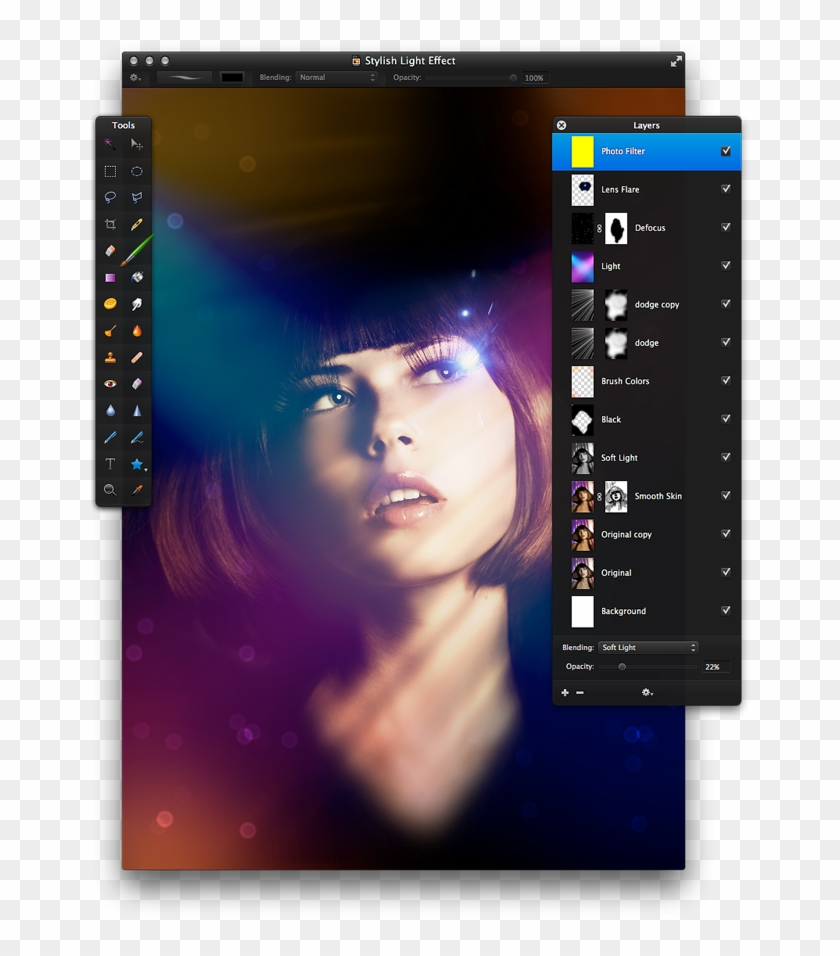 Fill It With A Yellow Color, Change Blending To Soft - Light Effect Clipart