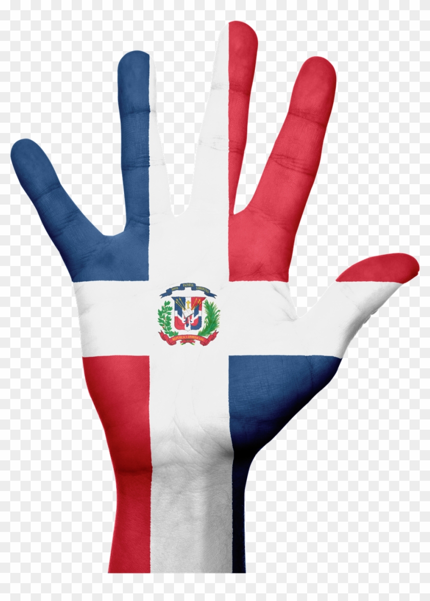 Dominican Republic Flag Hand Png Image - República Dominicana Bandera Png Clipart #2626062