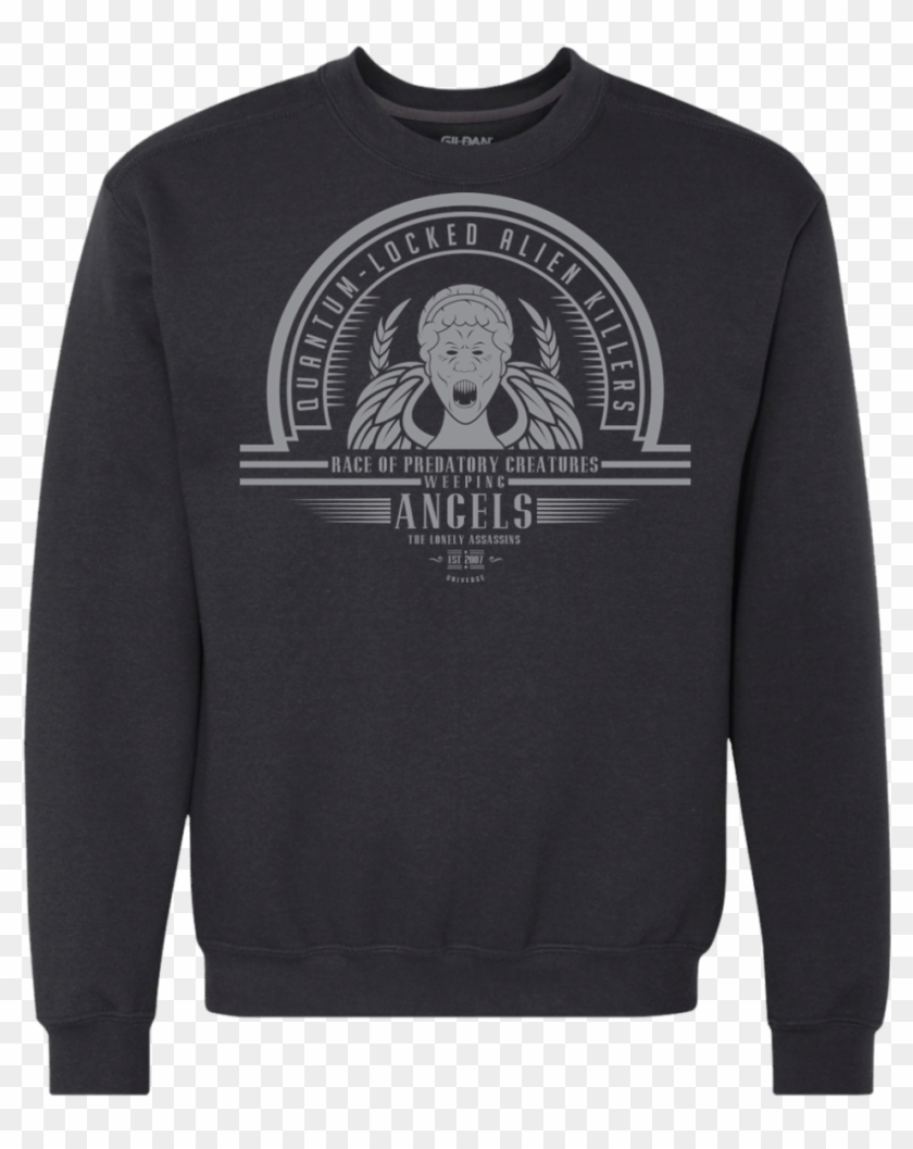 Who Villains Weeping Angels Premium Crewneck Sweatshirt - Sweater Clipart #2628010