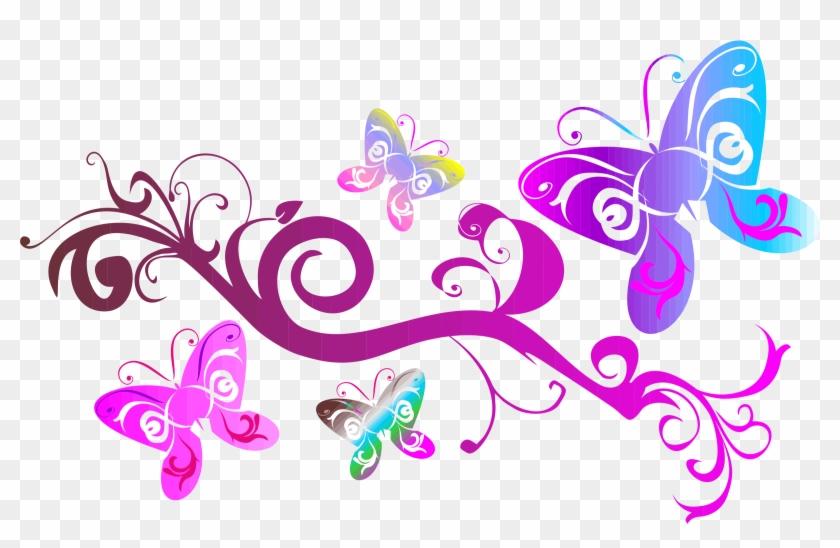 Clip Black And White Butterflies Big Image Png - Flourish Png Transparent Png #2628720