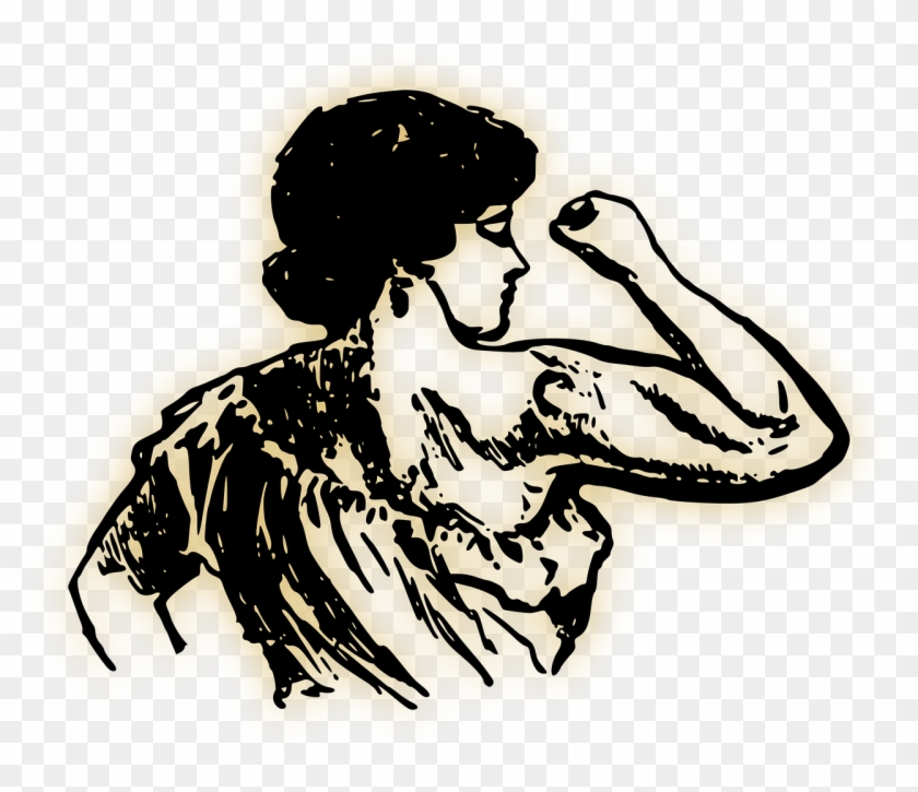 Arm Female Lady Muscles Strong Png Image - High Self Esteem Drawing Clipart #2629249