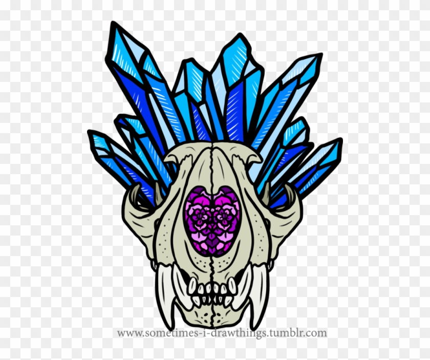 Crystals Drawing Skull - Transparent Bear Skull Clipart #2630192
