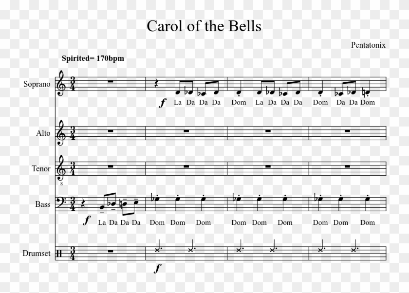 Carol Of The Bells , Png Download - Sheet Music Clipart #2630540