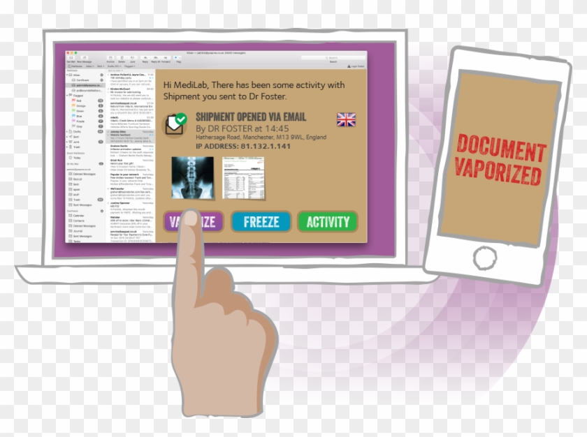 The Sender Has Control To Allow Access, Freeze Or Vaporize - Computer Program Clipart