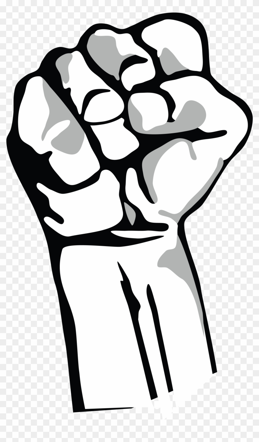 Fist Clipart Black And White - Raised Fist - Png Download #2631907