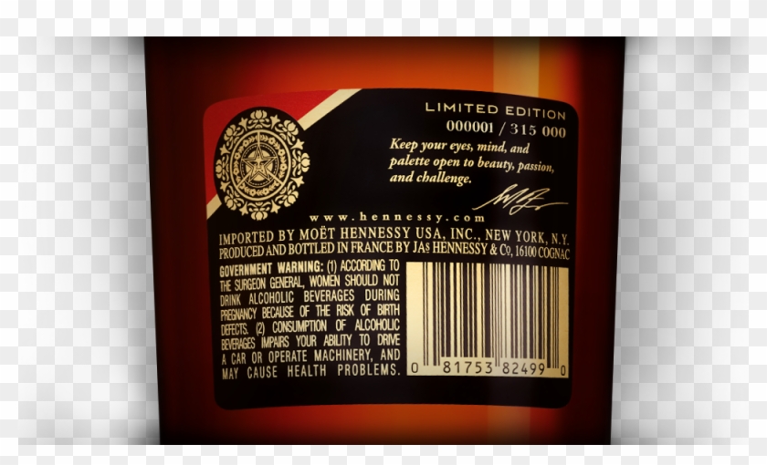 Shepardfariey Hennessy Bottle Collab - Label Clipart