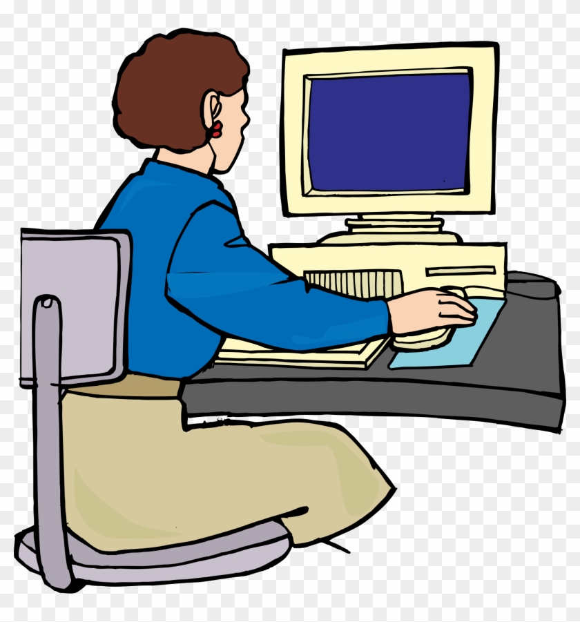 Computer Cartoon Png - Human Using Computer Cartoon Clipart