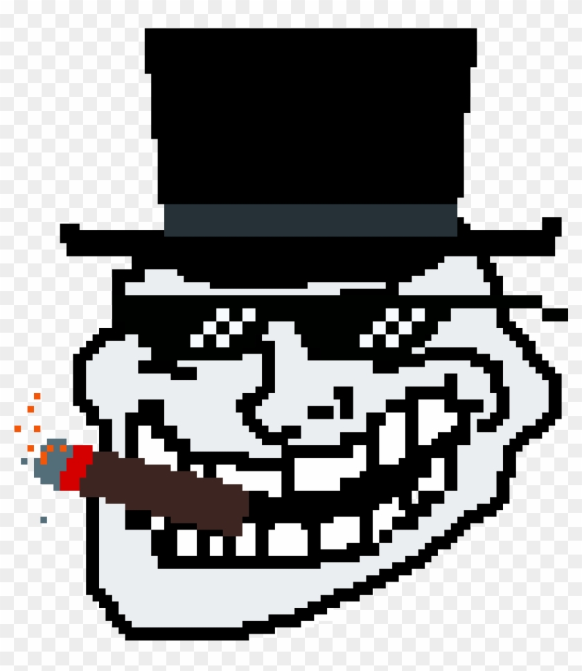 Top Hat Mlg Glasses Cigar Trollface - Cartoon Clipart #2633636
