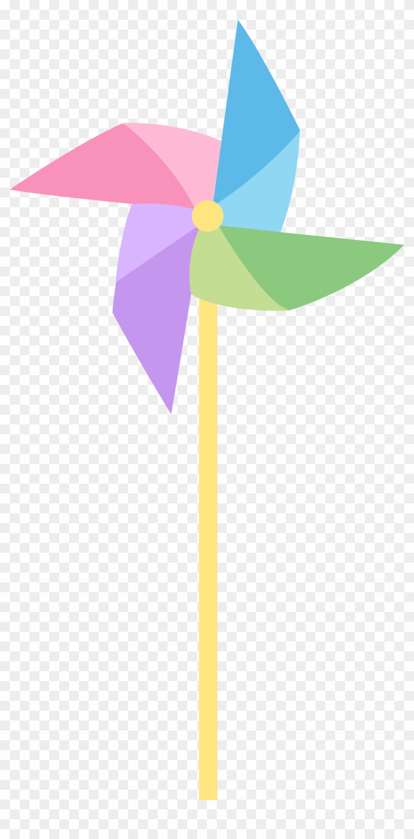 Pastel Colored Pinwheel Free Clip Art Toy - Pinwheel Clipart Free - Png Download