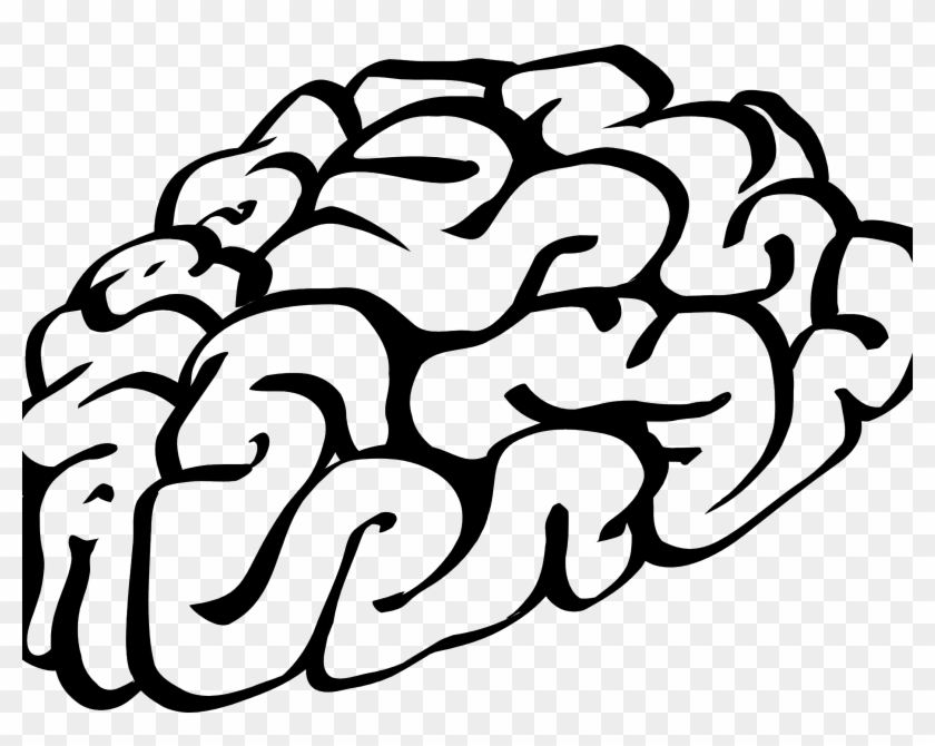 Cartoon Brain Black And White Clipart #2634260