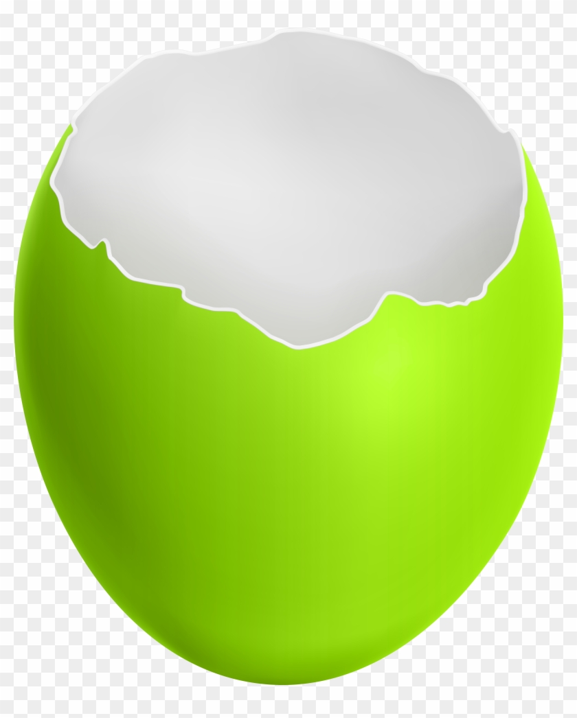 Broken Easter Egg Green Clip Art Image - Png Download