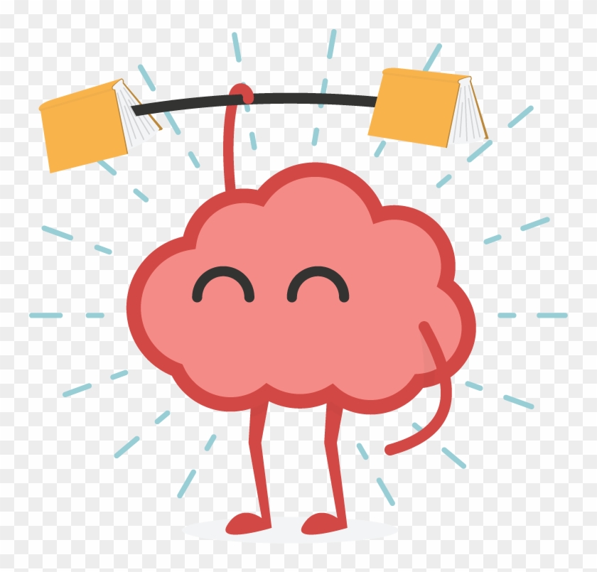Cartoon Brain Png - Cartoon Brain Lifting Weights Clipart