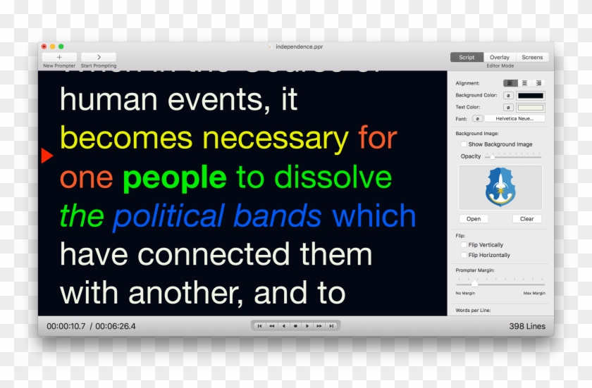 The Script Editor Supports Rich Text Markup To Make - Free Teleprompter Software Clipart