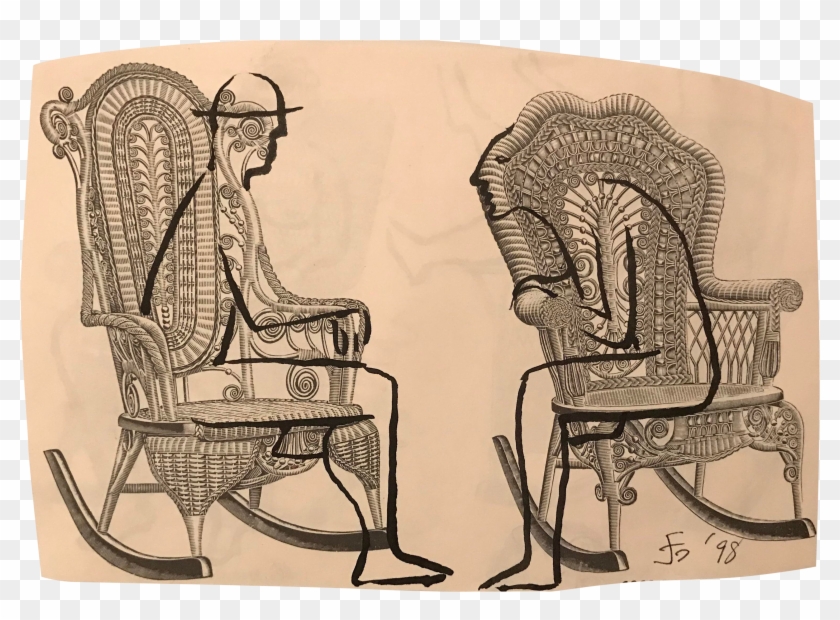 Figures Seated In - Sketch Clipart