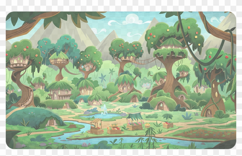 Background, Forest, Gameloft, Kirin Village, No Pony, - Mlp Kirin Village Background Clipart