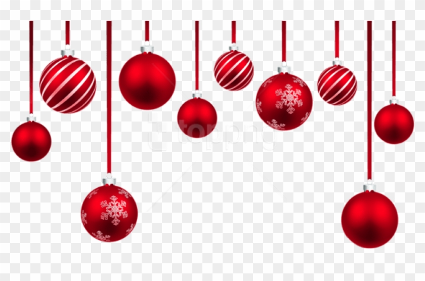 Red Christmas Balls Decor - Christmas Balls Background Png Clipart