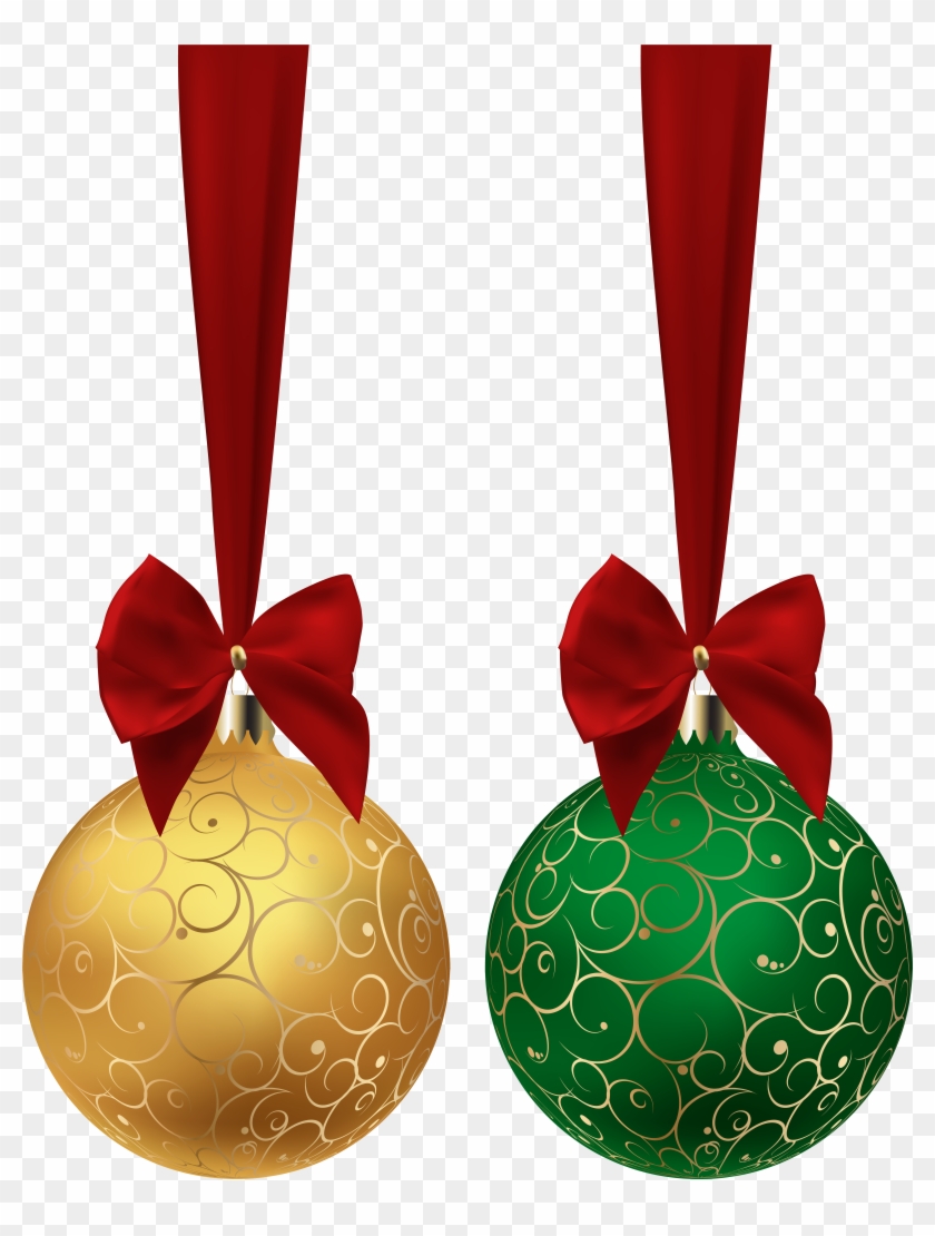 Christmas Balls Yellow Green Png Clip Art Image Transparent Png #2637044
