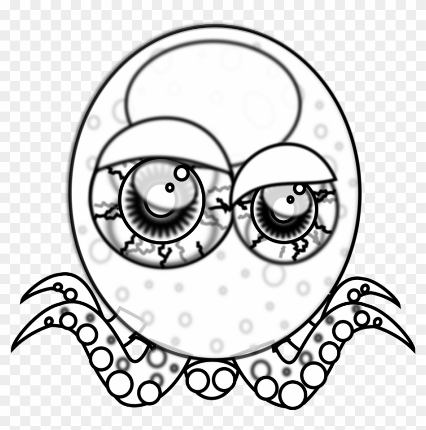 Crazy Eye Drawing - Coloring Book Clipart #2638406