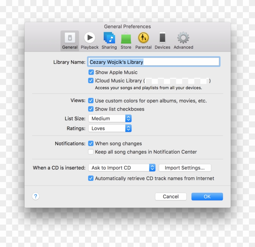 Itunes Preferences - Icloud Music Library Itunes Clipart
