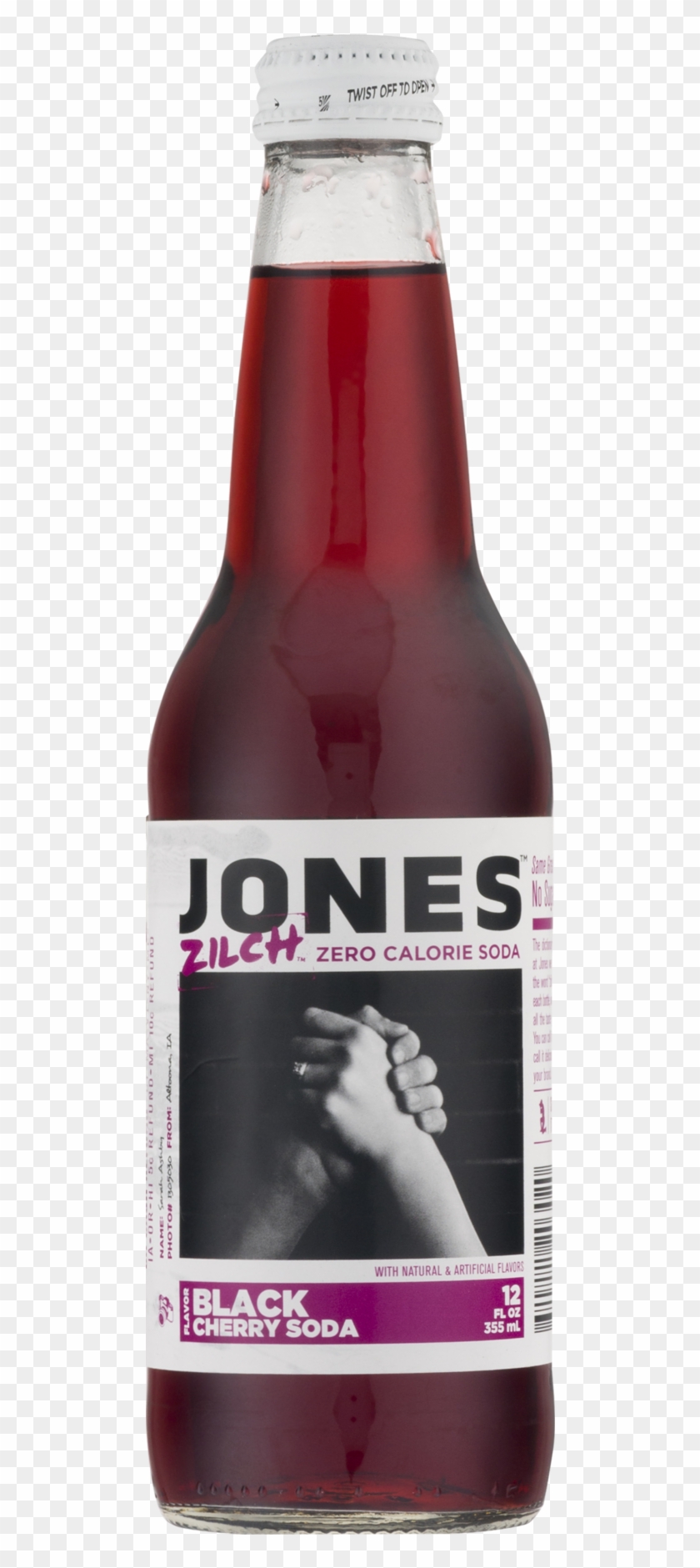 Jones Zilch Zero Calorie Black Cherry Flavor Soda, - Beer Bottle Clipart