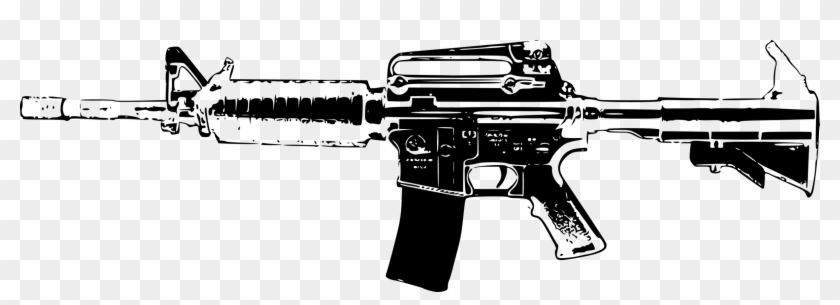 Weapon Firearm M16 Rifle Gun - M16 Gun Clipart - Png Download