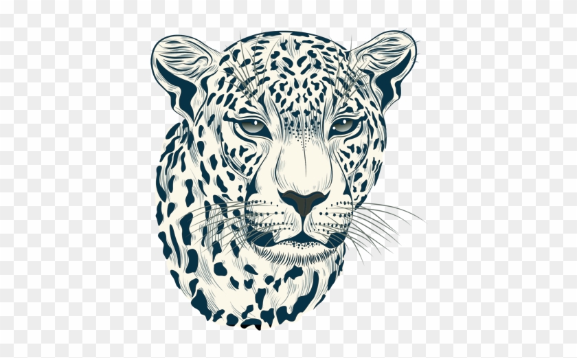 Cheetah Head Png - Black And White Leopard Head Clipart