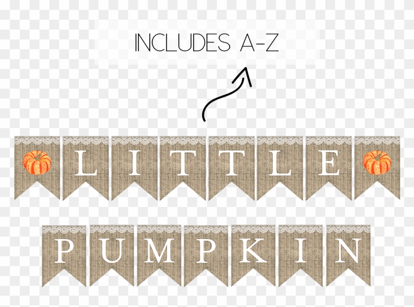 Rustic Burlap Little Pumpkin Banner - Poster Clipart #2641171