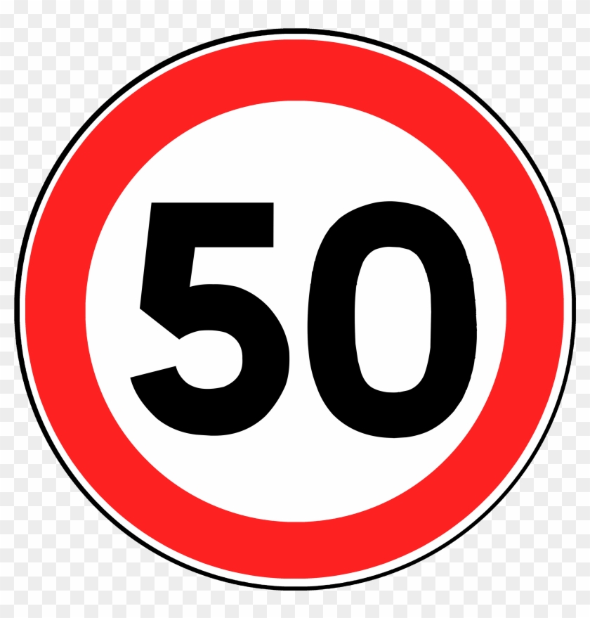 France Speed Limit 50 - ห้าม ขับ รถ เร็ว เกิน 50 Clipart