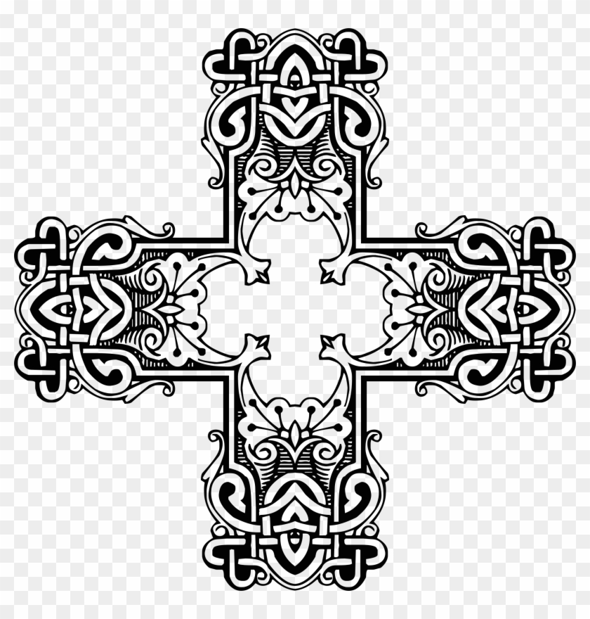 This Free Icons Png Design Of Vintage Symmetric Frame - Cross Clipart