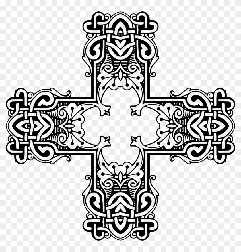 This Free Icons Png Design Of Vintage Symmetric Frame - Cross Clipart