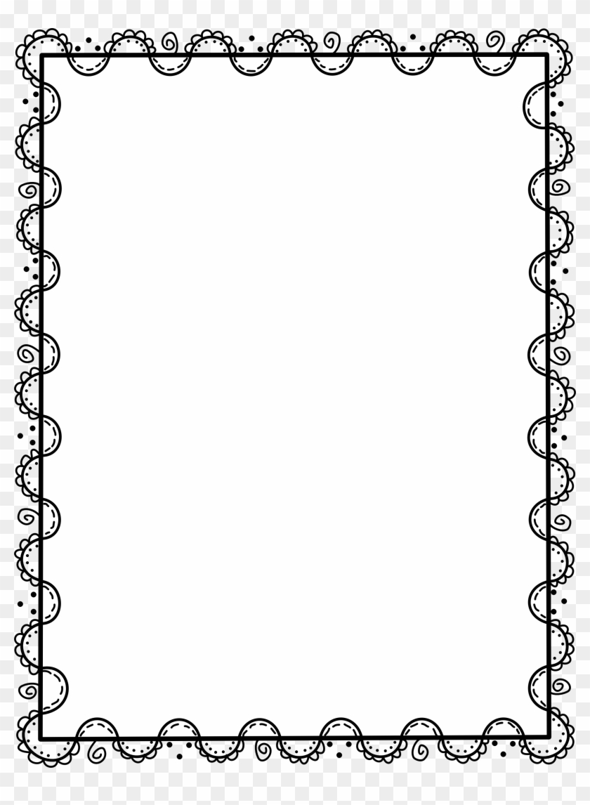 Page Border - Black And White Kids Border Clipart