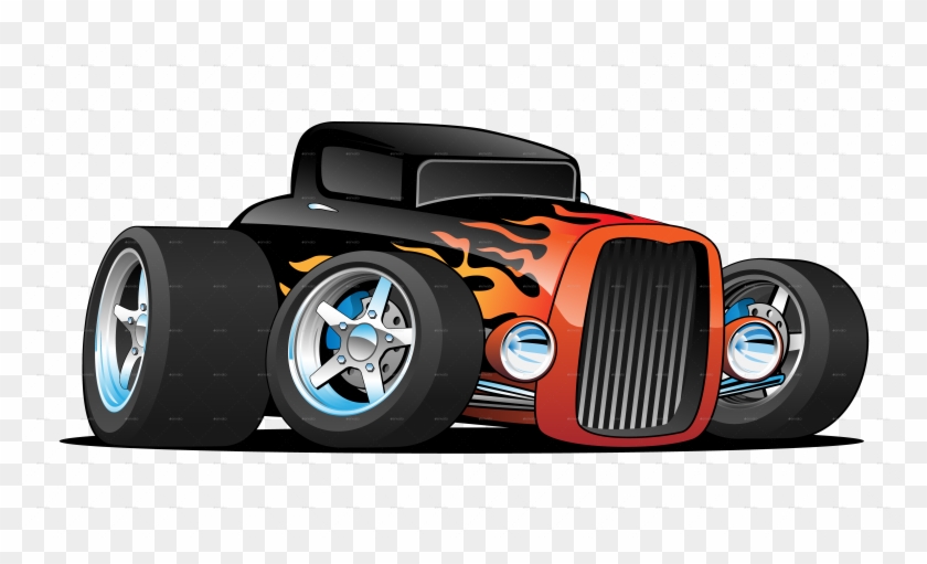 Old Drawing Hot Rod - Cartoon Hotrod Clipart