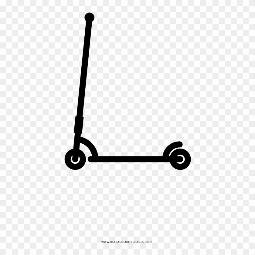 Scooter Coloring Page - Silhouette Clipart #2642563
