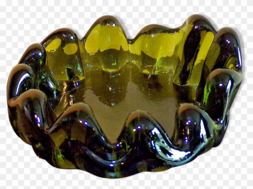 Vintage Blown Glass Ashtray Glass And Crystal Green - Crystal Clipart #2642748