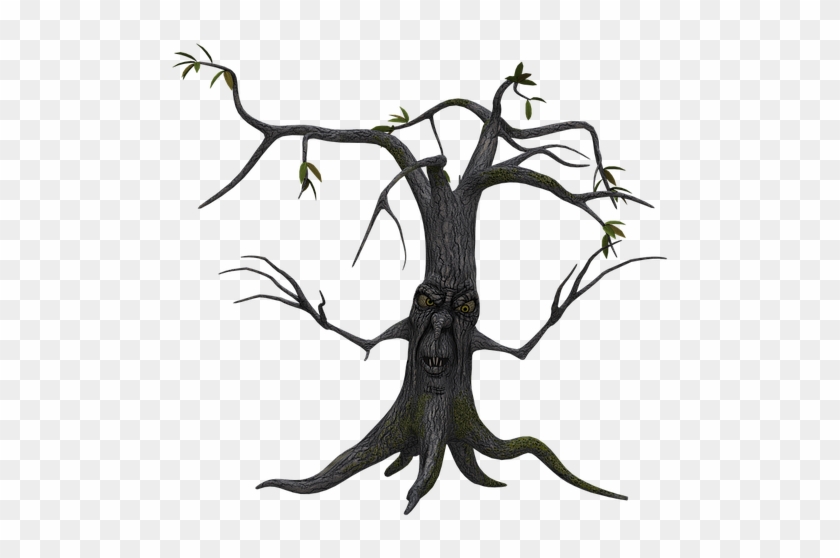Tree, Digital Art, Isolated, Without Leaves, Leafless - Halloween Tree Silhouette Png Clipart #2643501