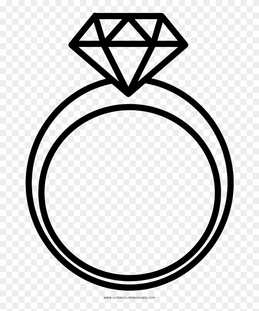Clip Free Ring Drawing Diamond Engagement Transprent - Dibujos De Anillo Para Colorear - Png Download