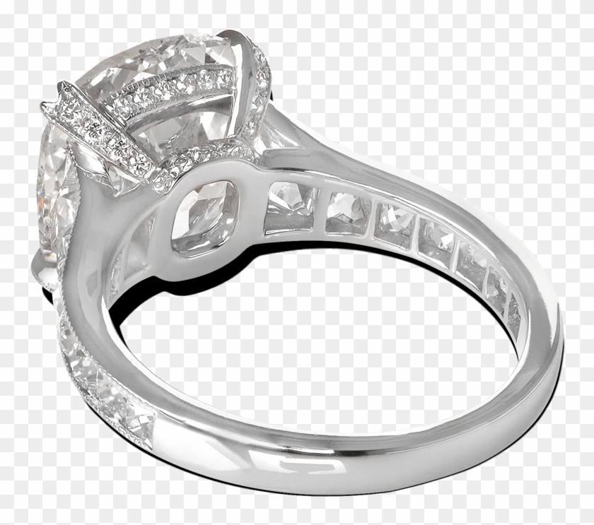 Ring Audrey Cushion Diamond French Cut Diamonds Platinum - Pre-engagement Ring Clipart #2643922