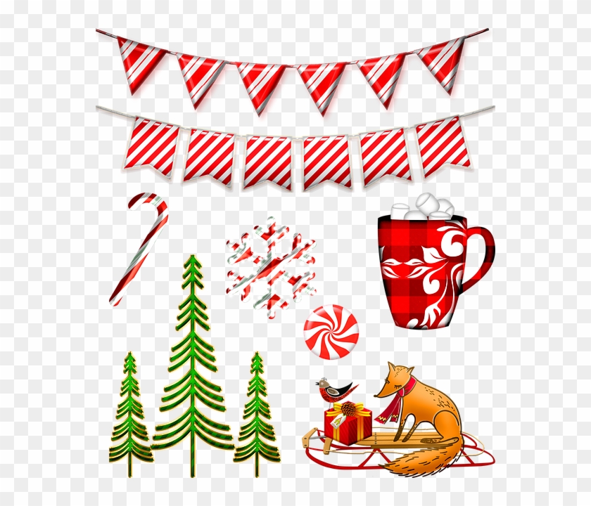 Free Photo Candy Cane Bunting Christmas Banner Christmas - Candy Cane Banner Clipart - Png Download