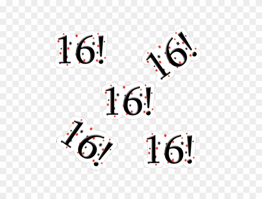 Black And Red 16th Birthday Confetti - Graphics Clipart