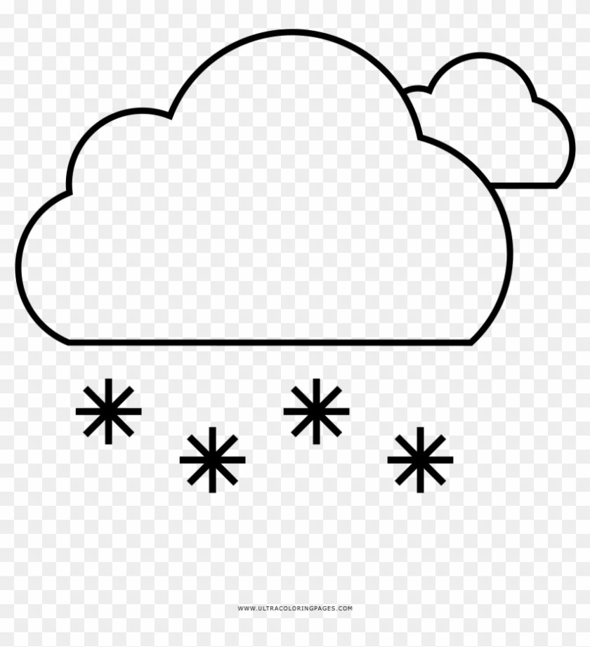 Colorear Nieve Dibujo De Nube Nieve Para Colorear Ul - Line Art Clipart #2644766