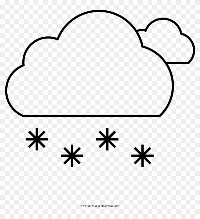 Colorear Nieve Dibujo De Nube Nieve Para Colorear Ul - Line Art Clipart