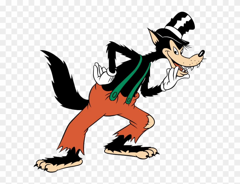 Ecco Il Lupo Delle Favole Molto Elegante - Wolf From Three Little Pigs Clipart