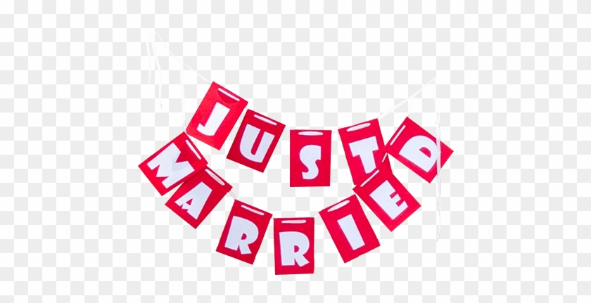 Justmarried Hanging Banner Wedding Love Heart Clipart