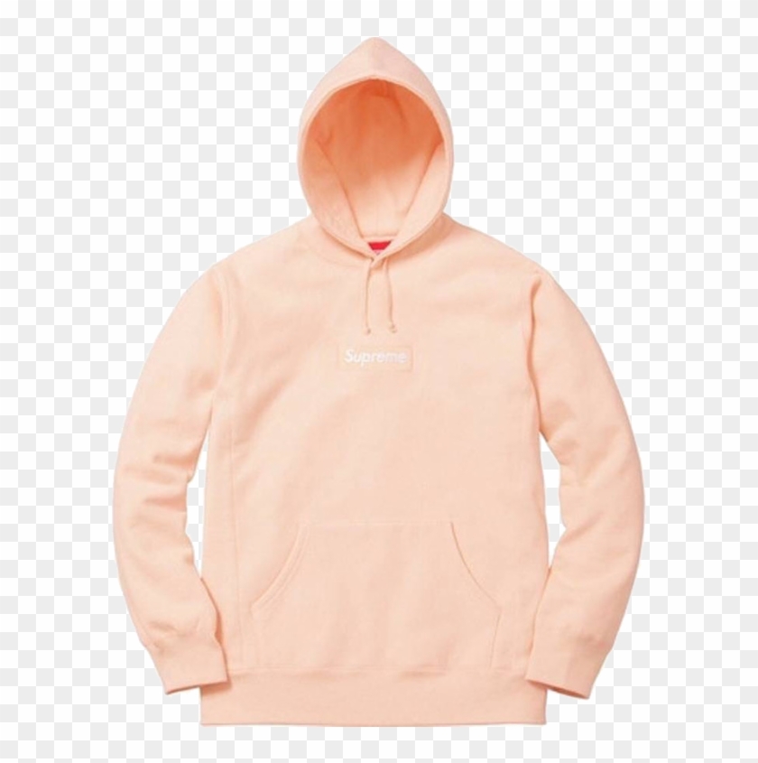 Supreme Box Logo Hooded Sweatshirt Peach - Hoodie Clipart #2645357