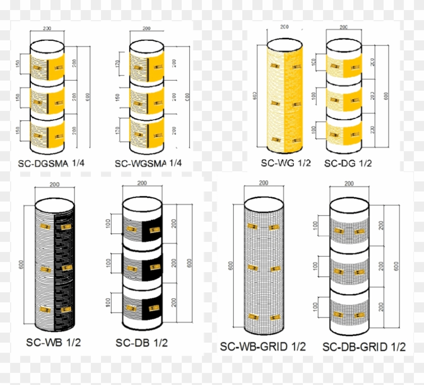 Geometry Of Masonry Columns And Strengthening Schemes-distances - Sketch Clipart #2645698