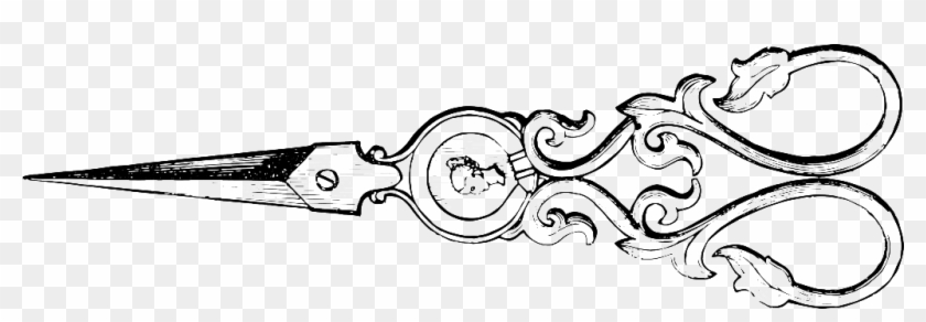 Tijeras Png - Vintage Scissors Clip Art Black And White Transparent Png #2646140