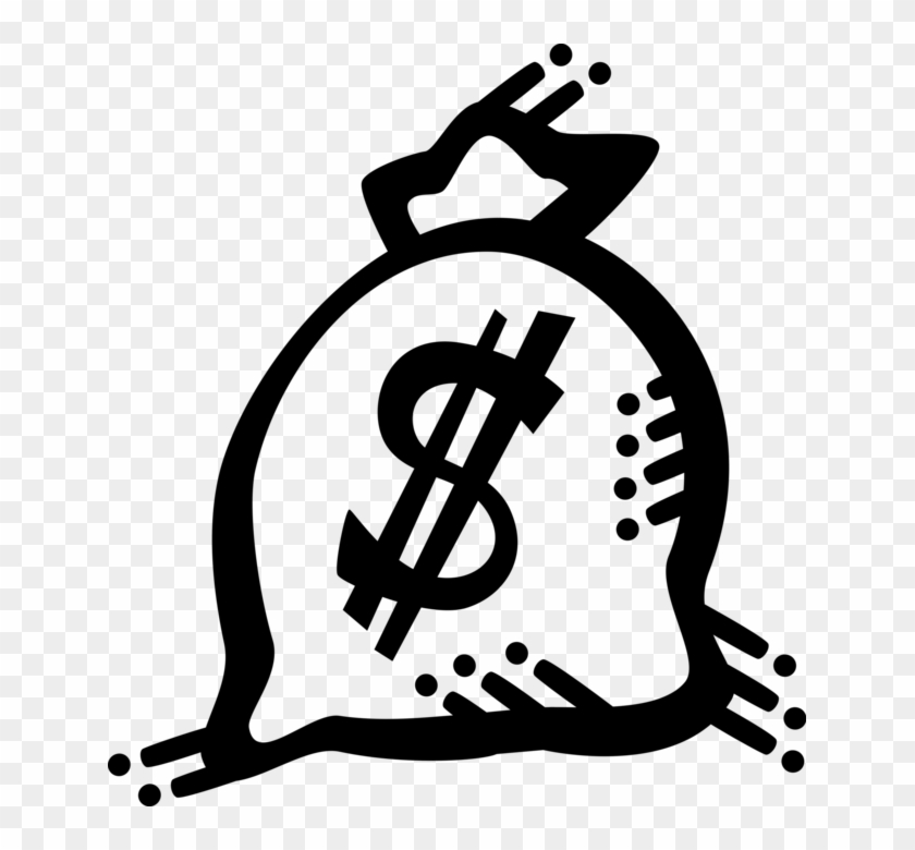 Vector Illustration Of Money Bag, Moneybag, Or Sack Clipart