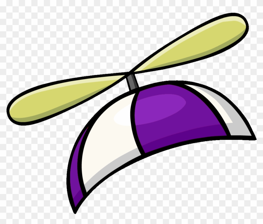 Purple Propeller Cap - Club Penguin Accesorios Png Clipart